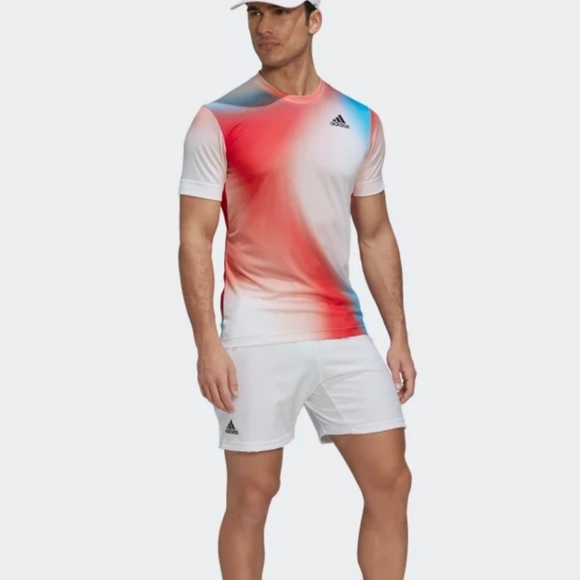 Final Price🎾Adidas Men's Melbourne Tennis Freelift Printed Tee - Picture 2 of 8